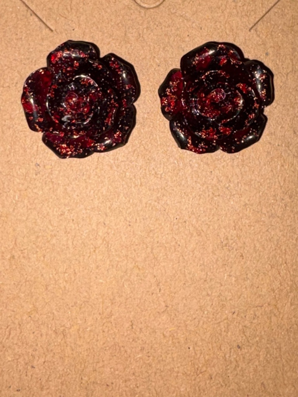 Red Rose Resin Stud Earrings - Women Jewelry